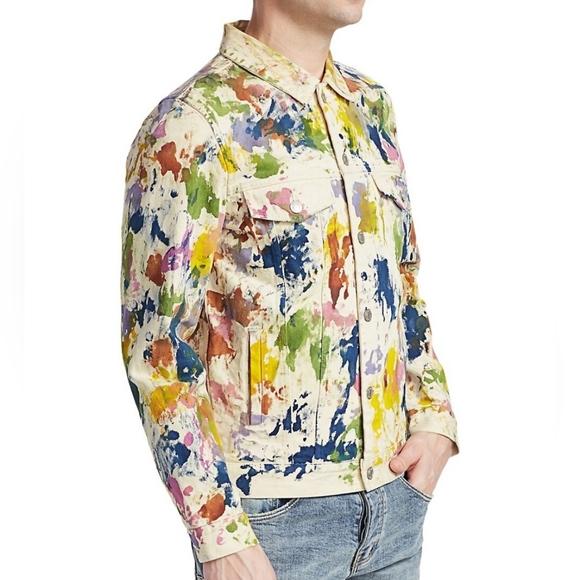 Purple BrandPaint Splatter Denim Trucker Jacket - Picture 4 of 8